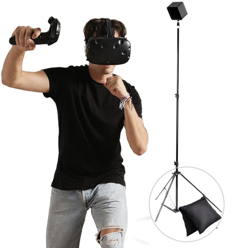Skywin حامل ثلاثي القوائم للواقع الافتراضي، متوافق مع محطة قاعدة HTC Vive وحامل محطة القاعدة لأجهزة استشعار Vive أو Oculus Rift Constellation (1 حامل ثلاثي القوائم) - Image 1